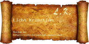 Licht Krisztián névjegykártya